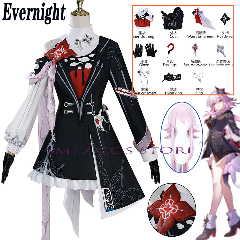 Newly Evernight Cosplay Honkai - огляд і ціна Women Anime Cosplay